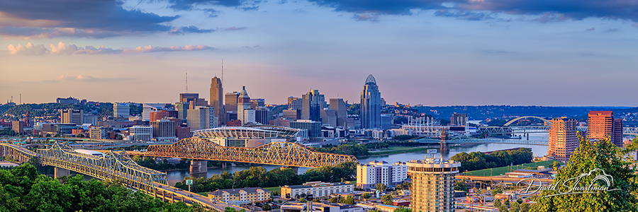 Cincinnati Skyline at Sunset Over the Ohio River - Cincinnati, Ohio, USA., Cincinnati, Ohio